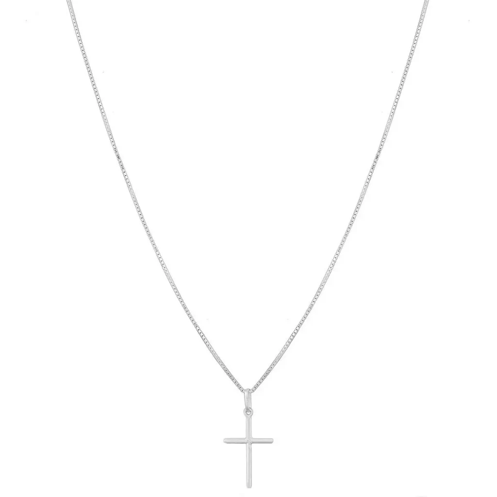 Colar Masculina Veneziana 70cm Pingente Cruz Crucifixo 