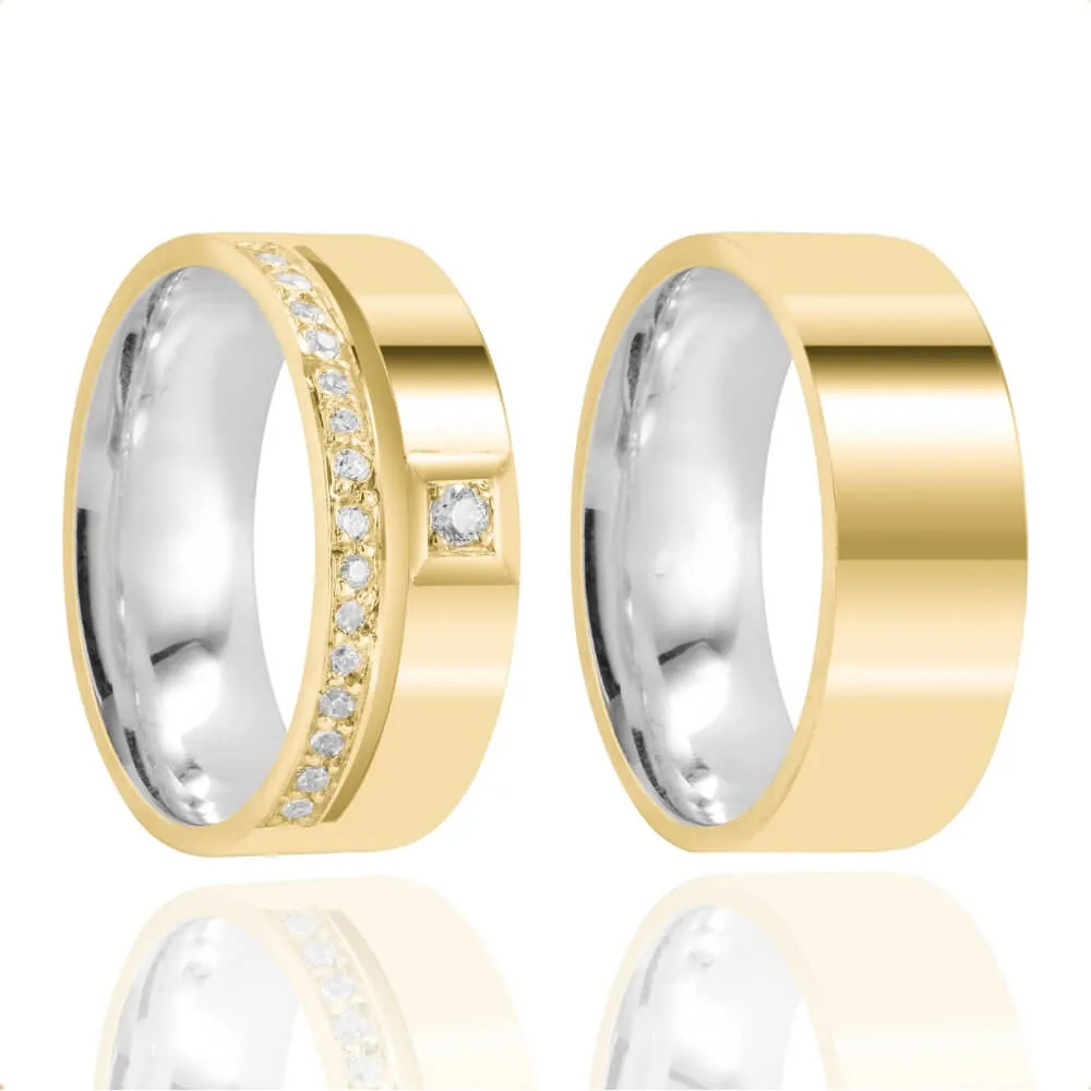 aliança com fooro de aço